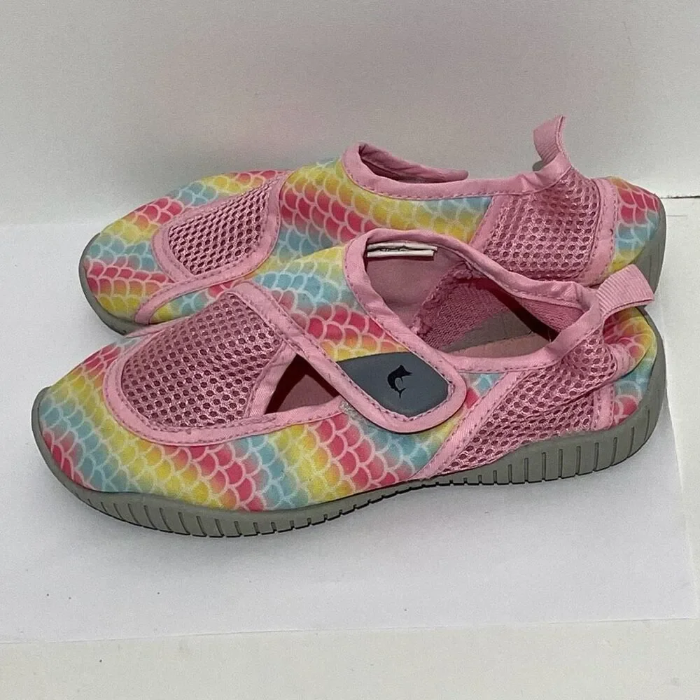 Real Legends Kid's‎ Pink Scales Pattern Mermaid Marina Water Shoes Size 13